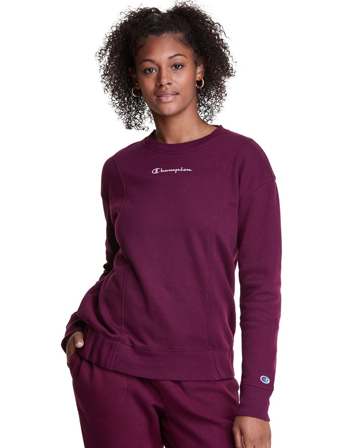 Champion Fleece Crew - Naisten TummanVioletit Collegepaita - Suomi 1948365-AW